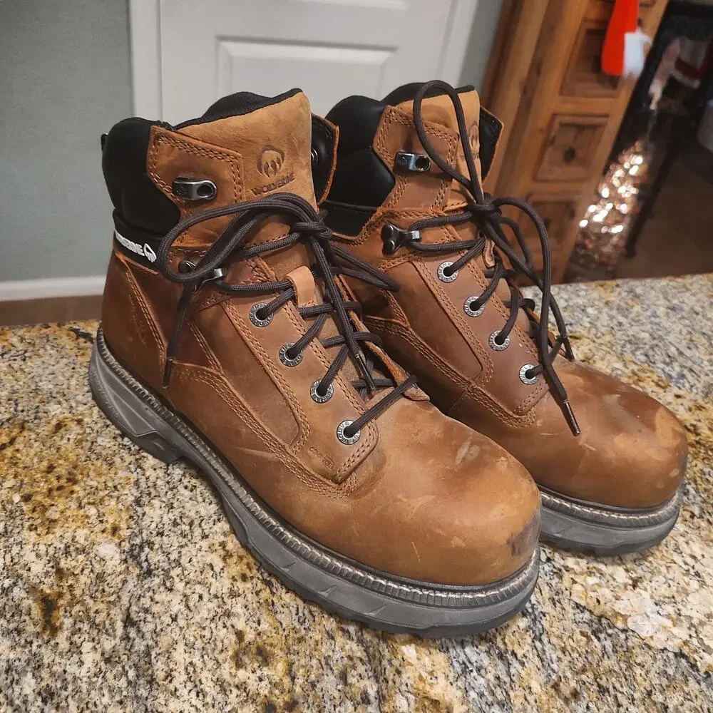 Wolverine Brown Leather Work Boots Size 10M Stock No. W241023 - Picture 14 of 14